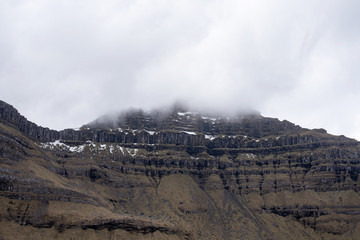Cloud on mountain, Kalsoy Island, Faroe Islands