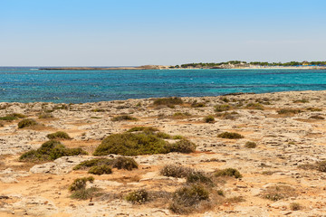stony coast of the Mediterranean Sea on the island of Cyprus