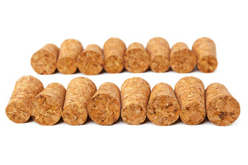 Wine corks isolated on white background