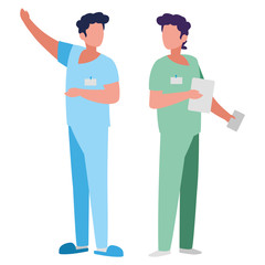 male medicine workers with uniforms