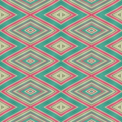seamless diamond pattern with turquoise, greige, grey, pink, beige colors. repeating arabesque background for textile fashion, digital printing, postcards or wallpaper design.