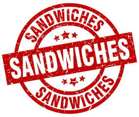 sandwiches round red grunge stamp