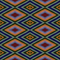 seamless diamond pattern with navy blue, dark green, skin, lavender colors. repeating arabesque background for textile fashion, digital printing, postcards or wallpaper design.