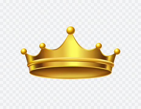 Crown of king isolated on transparent background. Gold royal icon. Vector  golden corona template. Stock Vector | Adobe Stock