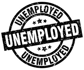 unemployed round grunge black stamp