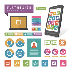 Flat infographic design elements and icons vector illustration.