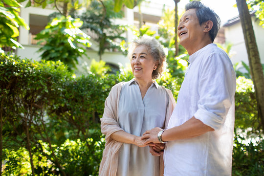 Happy senior couple on vacation