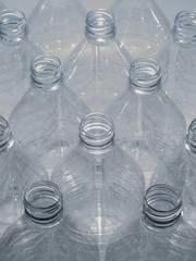 Empty plastic water bottles
