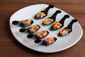 cuchara de salpicón de marisco