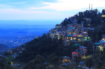 Sunset in Dharamshala city in Himachal Pradesh in India  - 264166188