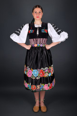 Slovak folklore. Slovakian folklore girl. 