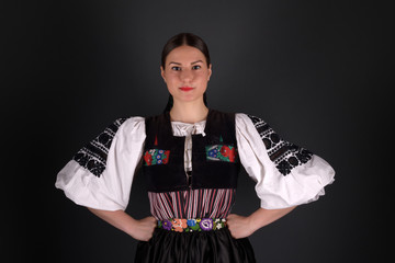 Slovak folklore. Slovakian folklore girl. 