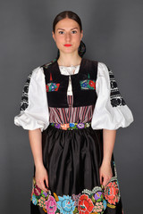Slovak folklore. Slovakian folklore girl. 