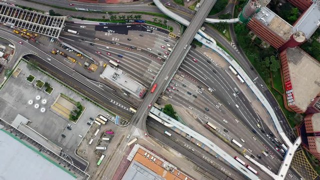 Top view of Hong Kong city traffic