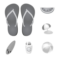 Vector design of equipment and swimming symbol. Set of equipment and activity vector icon for stock.