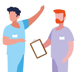 male medicine workers with uniforms