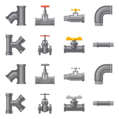 Vector illustration of pipe and tube sign. Set of pipe and pipeline stock symbol for web.
