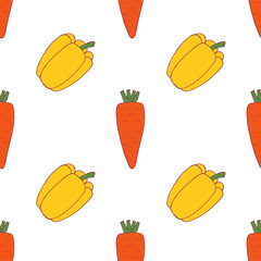 Carrot and pepper seamless pattern
