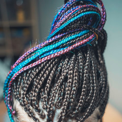 African braids, many thin braids