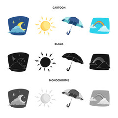 Vector illustration of weather and climate icon. Collection of weather and cloud vector icon for stock.