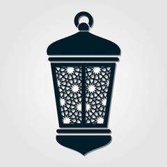 Ramadan kareem lantern icon isolated on white background. Vector illustration