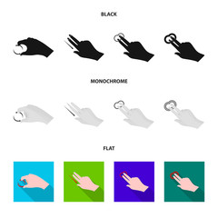 Obraz premium Vector design of touchscreen and hand logo. Collection of touchscreen and touch stock symbol for web.