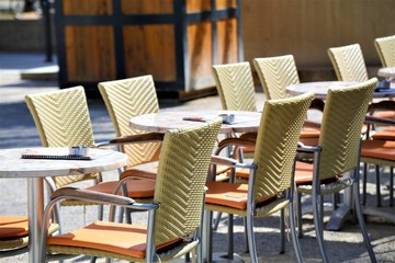 tables and chairs in cafe