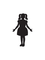 Fototapeta na wymiar Girl child silhouette drawing vector illustration