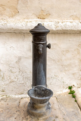 Italy, Ostuni, a typical public fountain