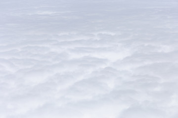 Group of white clouds airplane wing view out of the window, Travel and Holiday vacation concept
