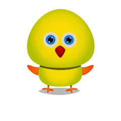 cute cartoon chicken front view