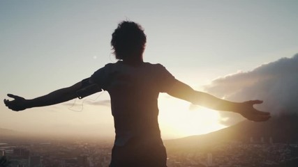 Young athlete man relaxing in morning