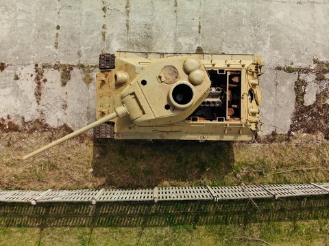 Image of the historical most popular old T-34  soviet tank.
