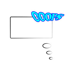 Vector illustration. Frame template in comic pop art style isolated on white background. Comic bubble speech with text oops. OOOPS.