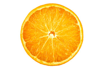 Orange fruit vegan on white background. Vitamin-C in natural form of fruit cut in half delicious.