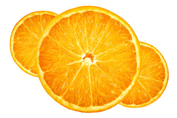 Orange fruit vegan on white background. Vitamin-C in natural form of fruit cut in half delicious.