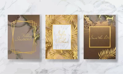 Poster  background texture luxury liquid marble and gold. for business cards, flyers, flyer, banner, website, paper printing. trend vector © chikovnaya