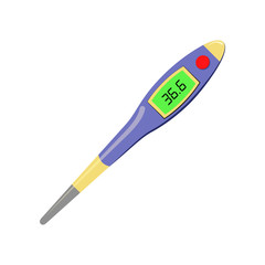 Digital medical thermometer vector illustration. Temperature, diagnosis, medical, exam. Medical items concept. Vector illustration can be used for topics like medicine, healthcare, technology