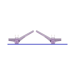 Drawbridge vector illustration. Highway bridge, waterway, harbor. Bridges concept. Vector illustration can be used for topics like architecture, transportation, city