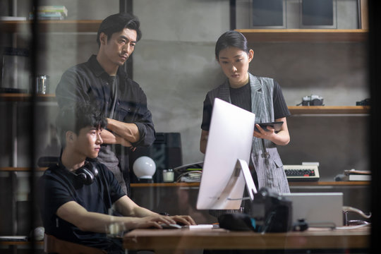 Photographers working in studio