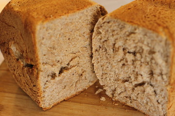 fresh home made square bread 