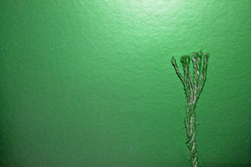 Minimalism on green background with rope