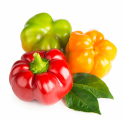 Sweet bell pepper isolated on white background