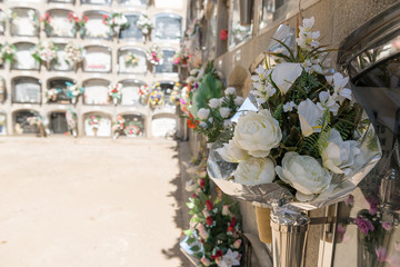 Details of tombs and burial niches in formation