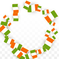 Obraz premium Vector Irish National Background. Saint Patrick Day Poster for Pub Party. 17 March Symbol Illustration. Flag of Ireland. Eire Banner about Tourism. Eire Island. Celtic Flag. Tourist Dublin Post Card.