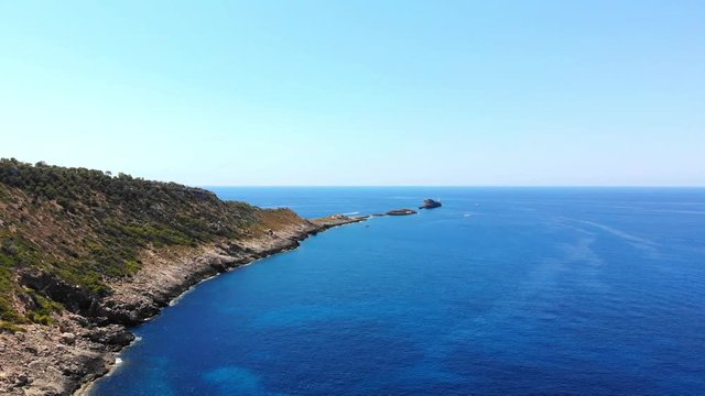 Aerial view, Flight to Punta el Torro , Port Adriano, Mallorca, Balearic Islands, Spain