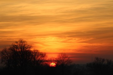 Fototapeta na wymiar Sunset Horyzont Zachód słońca
