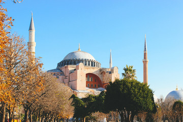 Hagia Sophia (Constantinople) close-up. Turkey, Istanbul.