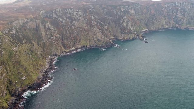 Aerial view of the amazing seacliffs at Horn Head in Donegal - Ireland