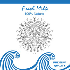 Abstract background with milk wave design template for packaging advertising milk product 